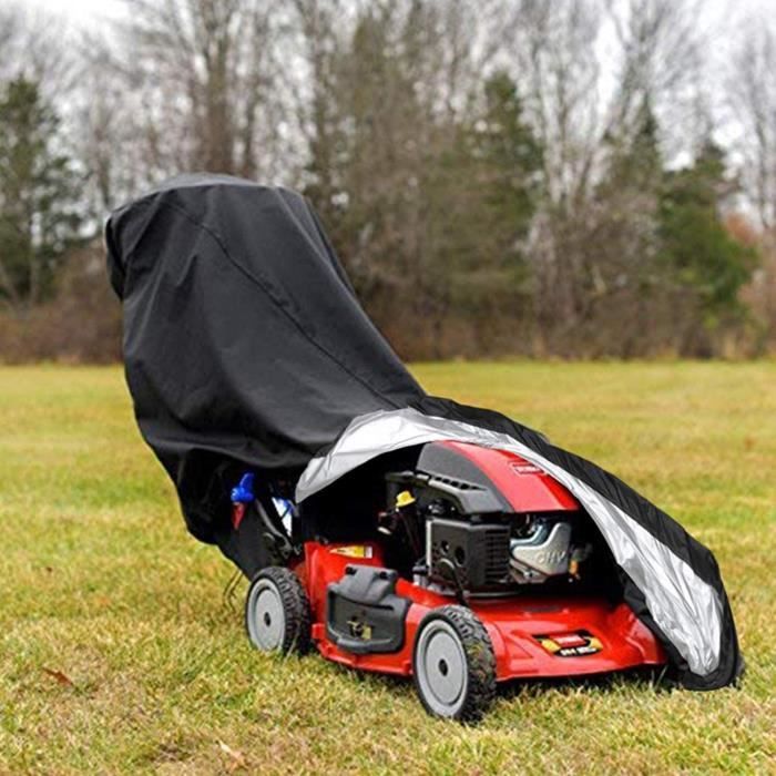 Housse de tondeuse à gazon, très résistante avec protection extrêmement imperméable. Tissu Oxford robuste et flexible avec revêtement en polyuréthane respectueux de l'environnement. Bande