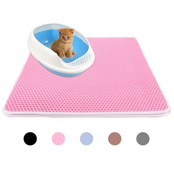 Tapis Litiere Chat 40x50cm Bac A Litiere Pour Chats Impermeable Non Toxique Eva Double Couche En Nid D Abeille Design Rose Cdiscount