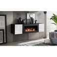 Ensemble de meubles suspendus avec cheminée décorative collection FLY M2. Coloris noir et blanc 170 Blanc-1
