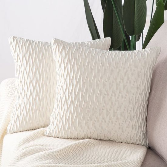 Housses De Coussin Velours - Lot De 2 - 40x40cm - Or - Pour Canapé Et Déco