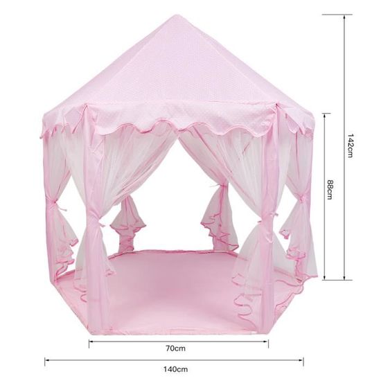 Tente de jeu princesse TEMPSA pour enfant avec lumière LED - Rose