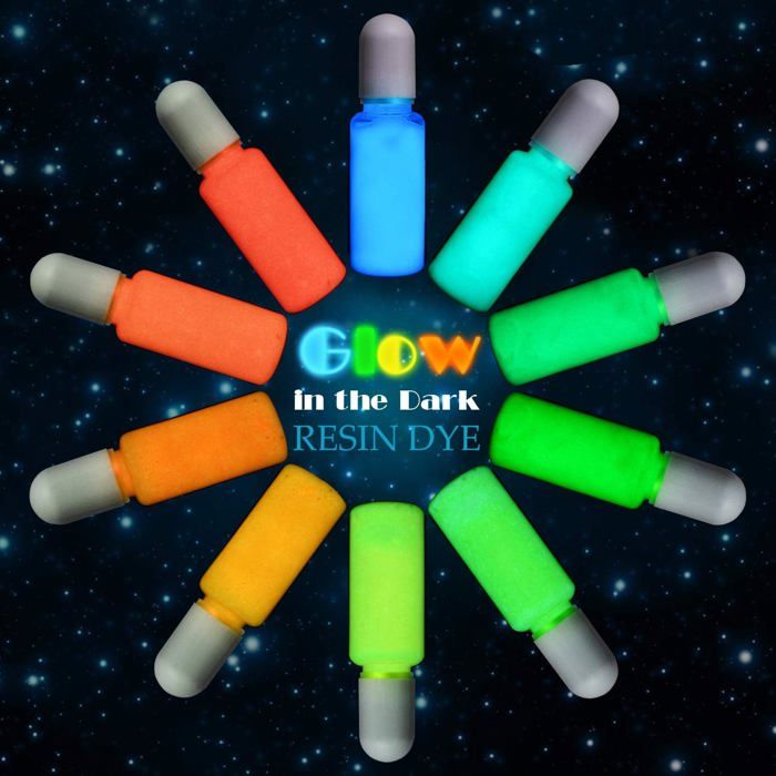 Kit De Poudre Fluorescente UV - 12 Couleurs - Brille Sous Lumière Noire - Pour Résine, Bijoux, Nail Art - Effet Lumineux Garanti