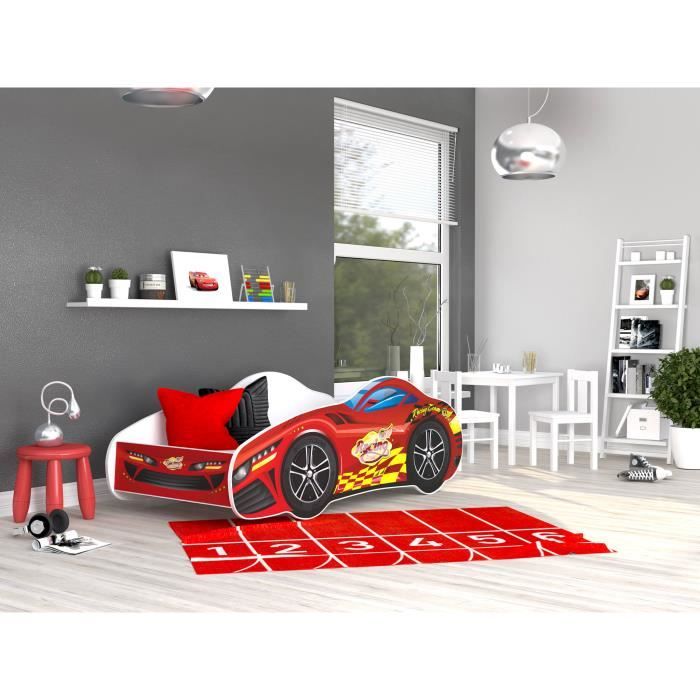 Lit pour enfant CARS 3 Lightning McQueen avec matelas en mousse 160 x 80 cm  - Cdiscount Maison