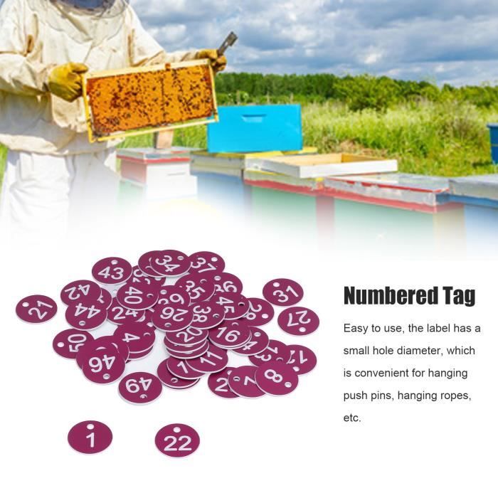 Lot de 30 étiquettes d'identification numérotées en acier Lot de 30 étiquettes d'identification numérotées en acier