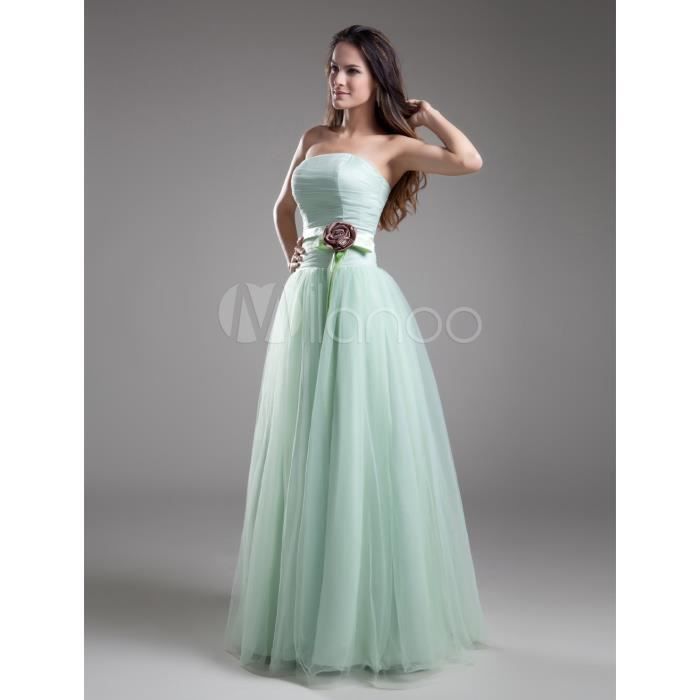 Robe de soirée bustier en tulle céladon avec ceinture Rouge Cdiscount PrêtàPorter
