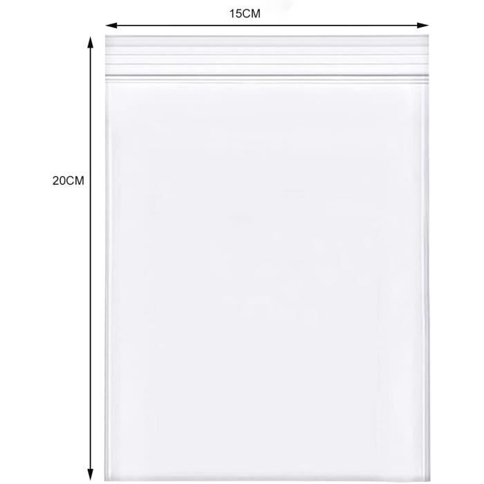 100 Sachets Zip Plastique Transparent ,Sac Congelation Zip, Sachet zip