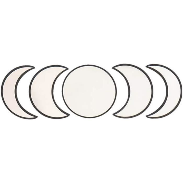 5 Pcs Naturel Décor Acrylique Moonphase Miroirs Intérieur De Maison En ...
