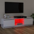 Meuble TV LED Blanc brillant 120x30x35,5 cm - EJ.LIFE - Type HENXUAN - Porte(s) et tiroir(s) - Adulte - Salon-2