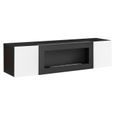 Ensemble de meubles suspendus avec cheminée décorative collection FLY M2. Coloris noir et blanc 170 Blanc-2