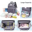 XJYDNCG sac à langer pour bébé sac à dos, sacs à langer grande capacité, sac à langer de voyage portable avec lit pliable-2