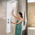 "XMTECH Panneau de douche en acier Inox, colonne de douche Massage Pomme de douche et cascade d'eau avec pulvérisateur à main, Blanc-2