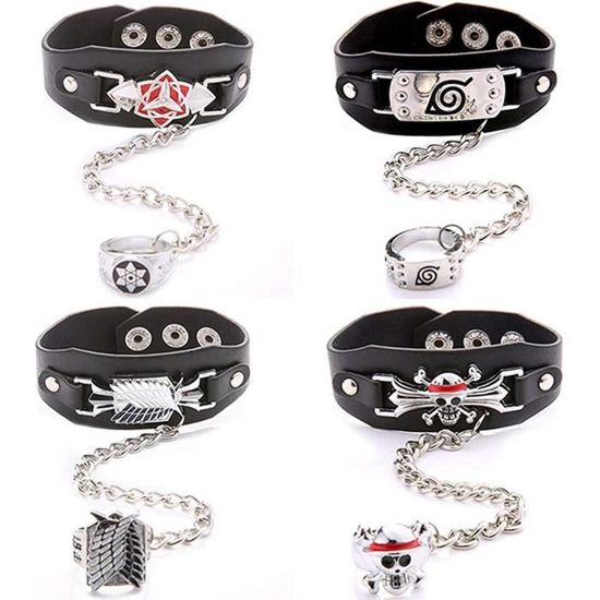 NARUTO - Pulseira Luva Punk com Anel - KONOHA e AKATSUKI - Produto  diferente - LojaRV - Pulseira e Bracelete - Magazine Luiza