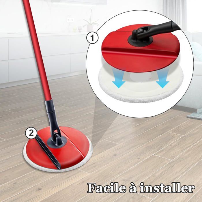 Recharge de Serpillere en Microfibres pour Vileda Spin and Clean Mop, Tête de Serpillière de Remplacement Lavables et Réutilisables - Maison Recharge de Serpillere en Microfibres pour Vileda Spin and Clean Mop, Tête de Serpillière de Remplacement Lavables et Réutilisables - Maison