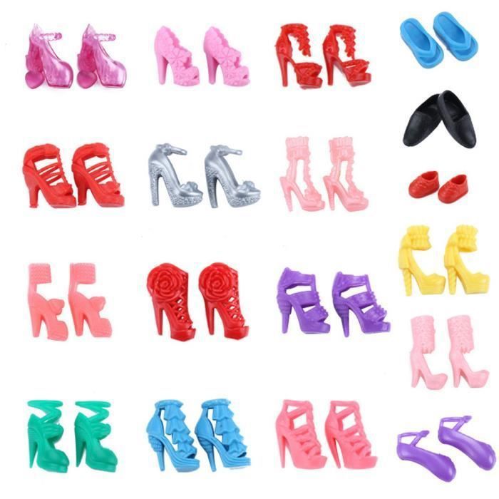Lot De 56 Pièces De Vêtements Pour Poupées – Robe De Mariée Bleue, 3 Tenues, 2 Chemisiers, 2 Pantalons, 20 Paires De Chaussures Et 18 Accessoires – Cadeau Noël Anniversaire