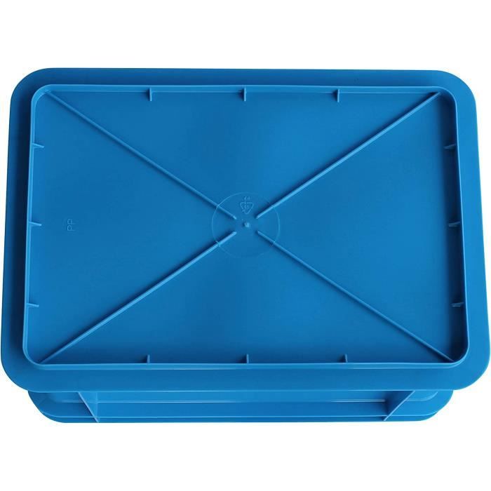 1 bac de rangement plastique bleu l.34.5 x P.44.5 x H.18 cm, 24 l