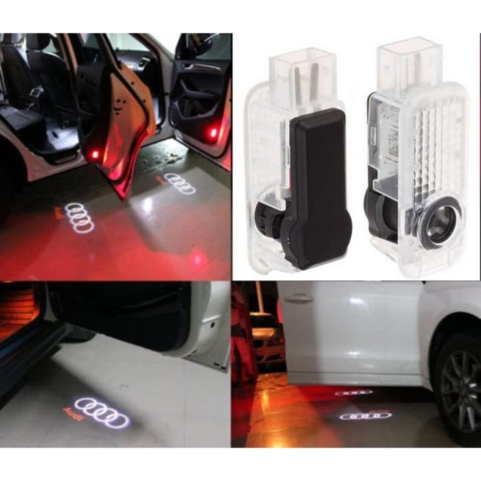 Projecteurs LED Pour Porte De Voiture - Lot De 2 - Installation Sans Perçage - Compatible Nombreuses Marques