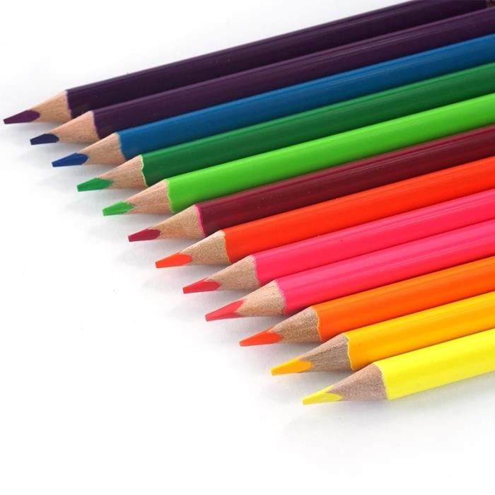 Crayon De Couleur 2 Boîtes 24 Pcs En Bois Haute Concentration Dessin  Couleur Peinture Crayons Pour Enfants École - Cdiscount Beaux-Arts et  Loisirs créatifs