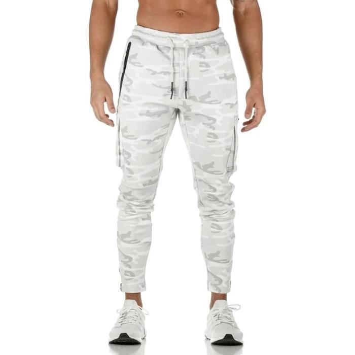 Pantalon Jogger Pants Homme Motif Camouflage Chevilles Elastiques