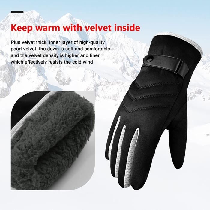Gants hiver pour hommes, gants homme chaud tactile, gants épais