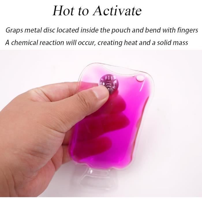 Chauffe-mains réutilisable Snap Heat Pack, chauffe-mains clic, chauffe-mains, chauffe-mains gel longue durée pour le camping, l'extérieur