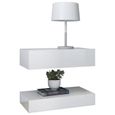 6291Neuve- TV Stand - Table de Salon Moderne,Meuble TV Scandinave,Meuble HI-FI avec lumières LED Blanc brillant 60x35 cm-3