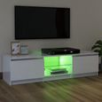 Meuble TV LED Blanc brillant 120x30x35,5 cm - EJ.LIFE - Type HENXUAN - Porte(s) et tiroir(s) - Adulte - Salon-3