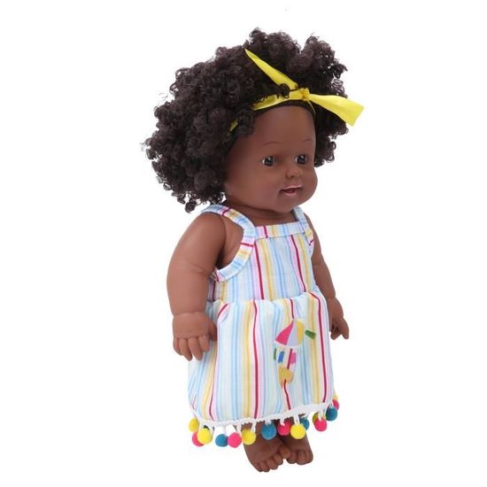Dioche Poupee Fille Poupee Bebe Fille Africaine De Simulation Cheveux Boucles Peau Noire 11 8 Po Jouet De Jeu De Role Cdiscount Jeux Jouets