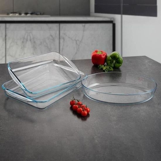 Lot De 2 Plats Rectangulaires Pyrex O'Cuisine - Verre Borosilicate 35x22cm - Résiste Four, Micro-ondes, Lave-vaisselle