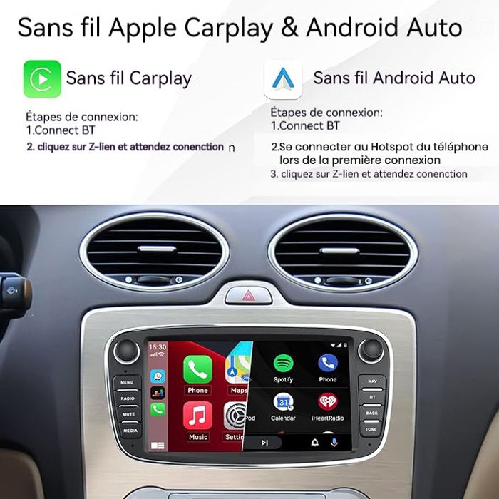 Android Autoradio Für Ford Focus Mk2 - 7 Zoll Mit Wireless Carplay & Android Auto