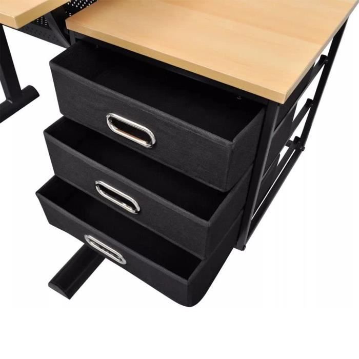 Table à Dessin Inclinable Avec Tabouret - Bureau Architecte Réglable En Hauteur Couleur Bois