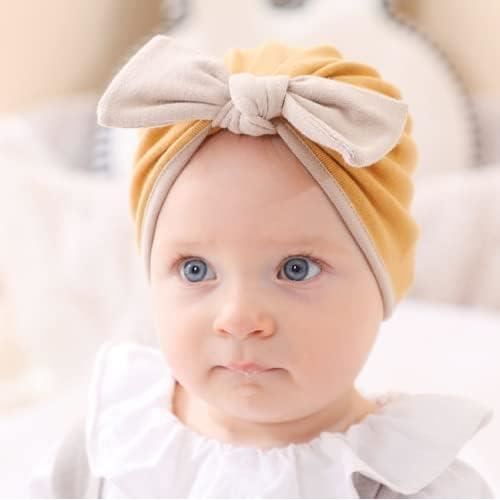 Bonnet turban avec grand chignon pour bébé fille de 0 à 18 mois
