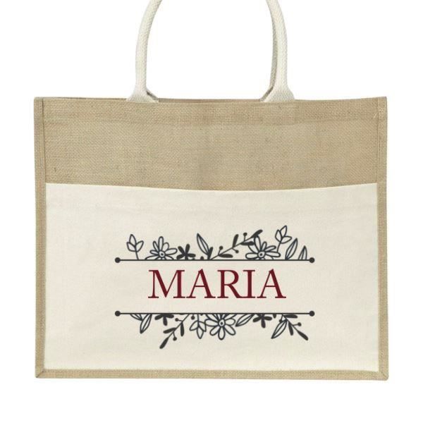 Sachet toile de jute sale personnalisable
