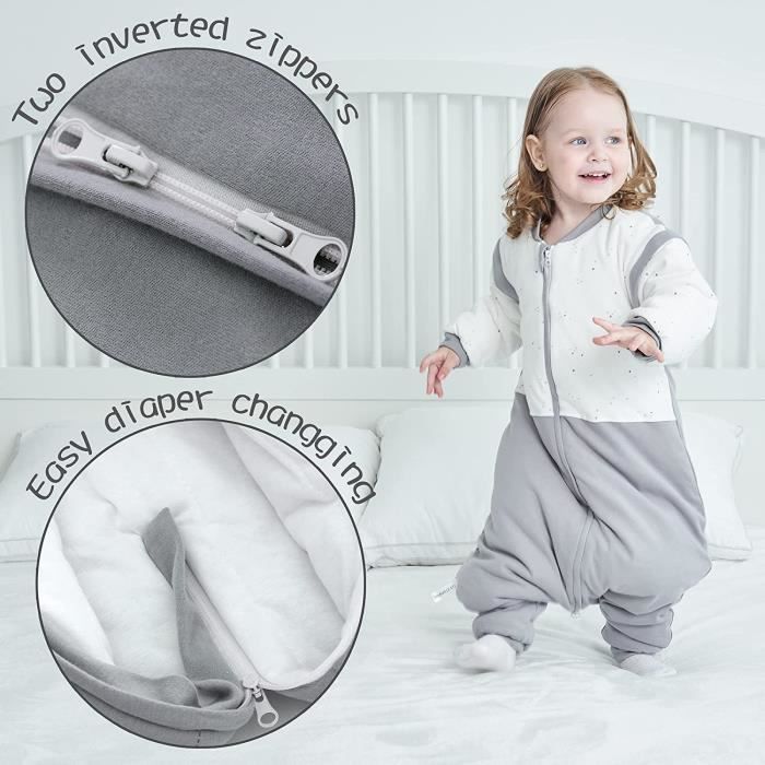 Gigoteuse Bébé,Sac de Couchage d'hiver pour Bébé 2.5TOG,Gigoteuses  Douillette à Pieds,Grenouillère Manche Longue Amovible,1-3 ans - Cdiscount  Puériculture & Eveil bébé