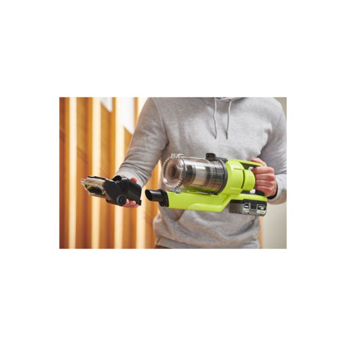RYOBI RSV18BL-1C40G, Aspirapolvere Brushless 18V ONE+, Aspirapolvere Senza Fili con Batteria ad Alte Prestazioni, Modalità Max ed Eco, Batteria 4.0Ah Inclusa, Capacità Recipiente 800ml