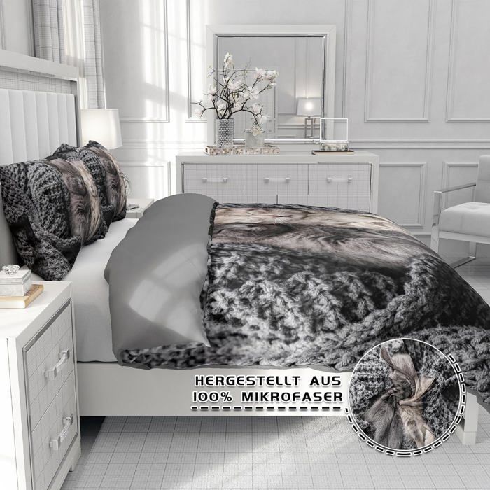 Housse De Couette 220X240 Japon 3D Motif Parure De Lit 2 Personnes 3