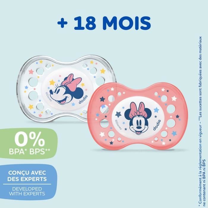 Dodie Sucette Physiologique Silicone Duo Fille +18mois