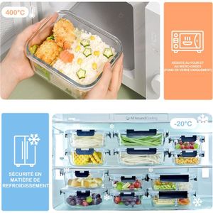 EASYLOCK Lot De 12 Boîtes De Conservation Transparentes Avec Trou D'air