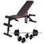 Banc De Musculation Banc D Entrainement Reglable Avec Jeu D Halteres 60 5 Kg Prix Pas Cher Cdiscount