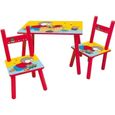 T'CHOUPI Table rectangulaire 41,5x61x42 cm + 2 chaises 49,5x31x31,5cm-0
