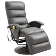 5075Queen® Fauteuil de massage Relax Massant,Fauteuil électrique inclinable Multifonction,Fauteuil Salon TV Gris Similicuir Taille:6-0