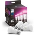 Philips Hue White & Color Ambiance, ampoule LED connectée E27, équivalent 60W, 800 lumen, Pack de 4, compatible Bluetooth-0