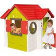 Maison Enfant My House - SMOBY - Contemporaine avec Toit Chien-assis - 2 Fenêtres - 2 Hublots - Vert-0
