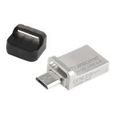 Clé USB TRANSCEND JETFLASH 880 - 32 Go - USB 3.0/micro USB - Placage Argent-0