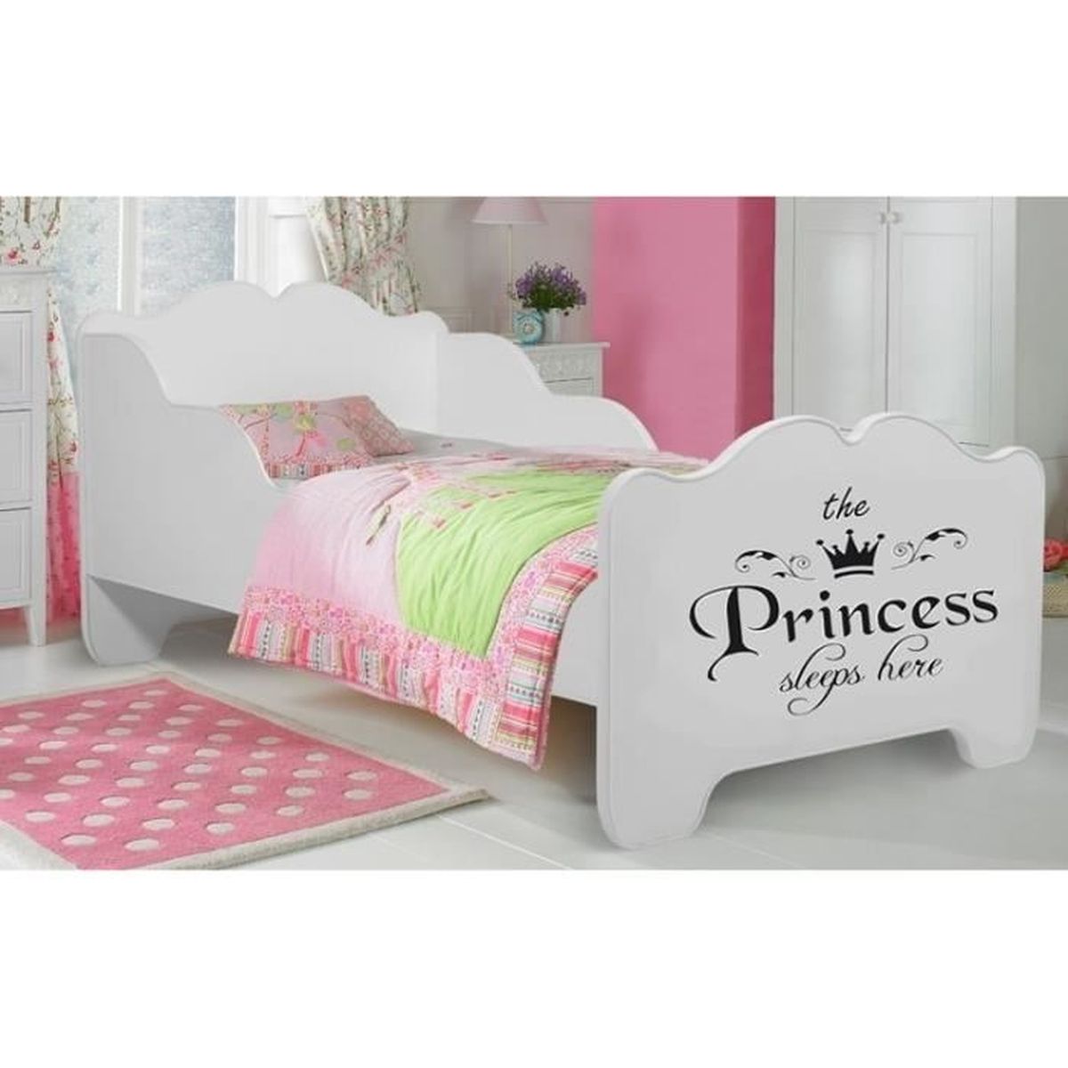 Lit Enfant The Princess 70x140cm Matelas Sommier Cdiscount Maison