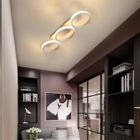 EIDISUNY Plafonnier LED Dimmable 3 Couleurs Blanc chaud Blanc neutre Blanc froid Lumière avec 3 Cercles Pour Salon Chambre Plafonnier - Blanc