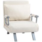 HOMCOM - canapé-lit - Suède - 60x186x25cm - Blanc