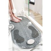 Tapis De Bain Antidérapant PVC Transparent - 100x40 Cm, Ventouses, Lavable, Pour Douche Ou Baignoire