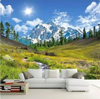 papier peint panoramique Plateau de montagne enneigé, paysage naturel, photos 3D, décoration de maison personnalisée pour salon