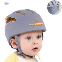 Casque de protection pour enfant, réglable casque de sécurité, Tête de protection Chapeau de coton pour enfant(Gris)