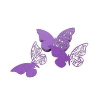 50Pcs Carte Table Porte Nom Marque Place en Forme de Papillon pour Décoration Mariage Anniversaire Baptême Fête Violet